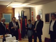 Inauguration de l' Atelier Hotel Seville de Jose Vaz en présence du Vice Consul du Portugal et sa femme, ainsi que le Président de la Communauté des Communes Tarn et Dadou, Le Maire de Briatexte et Madame Le Maire adjoint à la Culture de la Mairie de Graulhet.